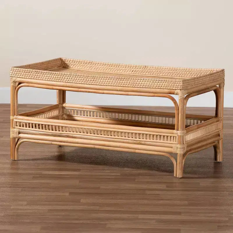 bali & pari Table Basse en Rotin Naturel Lombok Naturel : 50 cm de haut, aucun assemblage requis, design à base en forme, 8 kg