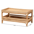 bali & pari Table Basse en Rotin Naturel Lombok Naturel : 50 cm de haut, aucun assemblage requis, design à base en forme, 8 kg
