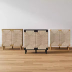 Nathan James Meuble de rangement Beacon en bois et herbe de mer blanc : Surface plaquée, Étagère fixe, Assemblage adulte requis