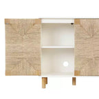 Nathan James Meuble de rangement Beacon en bois et herbe de mer blanc : Surface plaquée, Étagère fixe, Assemblage adulte requis