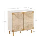 Nathan James Meuble de rangement Beacon en bois et herbe de mer blanc : Surface plaquée, Étagère fixe, Assemblage adulte requis
