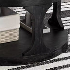 MAISON : intérieur + extérieurTable basse ronde en bois Sande Farmhouse Antique Black : Étagère fixe, style transitionnel