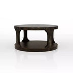 MAISON : intérieur + extérieurTable basse ronde en bois Sande Farmhouse Antique Black : Étagère fixe, style transitionnel