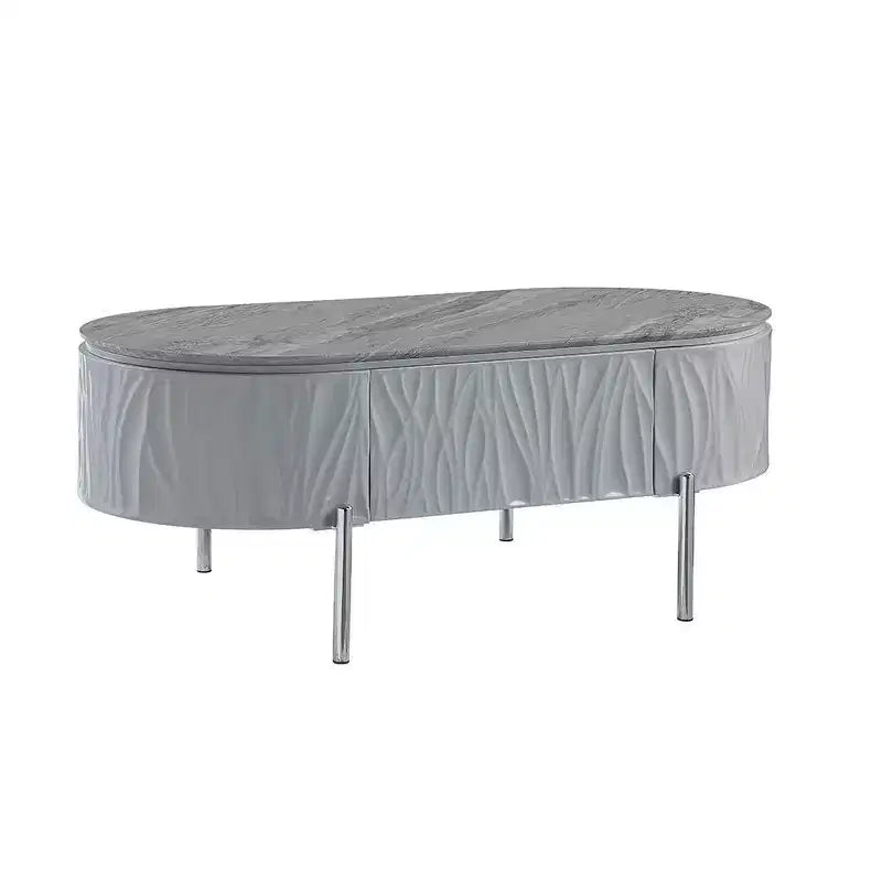 Table basse Yukino Acme Furniture, finition gris/chrome