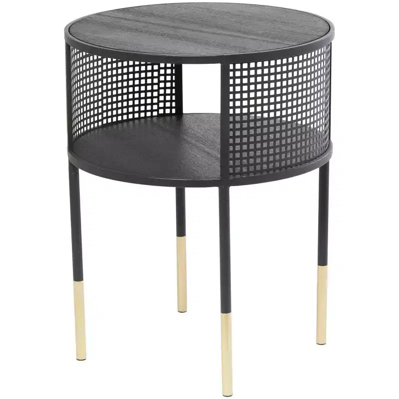 Olivia & May Metal Open Grid Frame 1 Shelf Accent Table: Round, No Assembly, Indoor Use