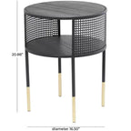 Table d'appoint Olivia & May Metal Open Grid Frame 1 étagère : Ronde, Aucun assemblage, Usage intérieur