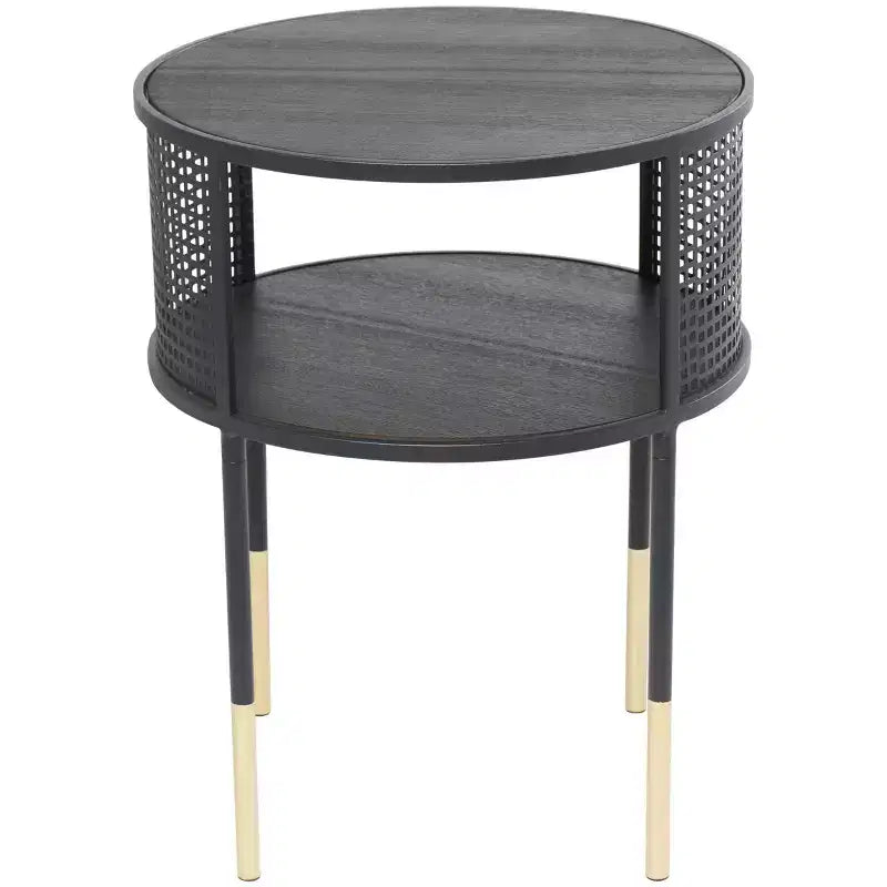 Table d'appoint Olivia & May Metal Open Grid Frame 1 étagère : Ronde, Aucun assemblage, Usage intérieur