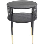 Table d'appoint Olivia & May Metal Open Grid Frame 1 étagère : Ronde, Aucun assemblage, Usage intérieur