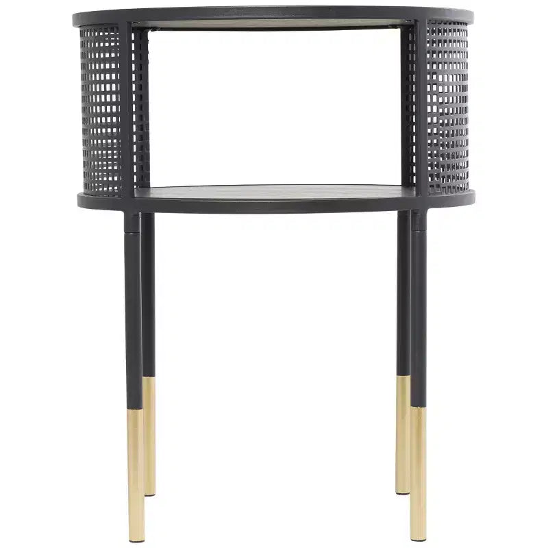 Table d'appoint Olivia & May Metal Open Grid Frame 1 étagère : Ronde, Aucun assemblage, Usage intérieur