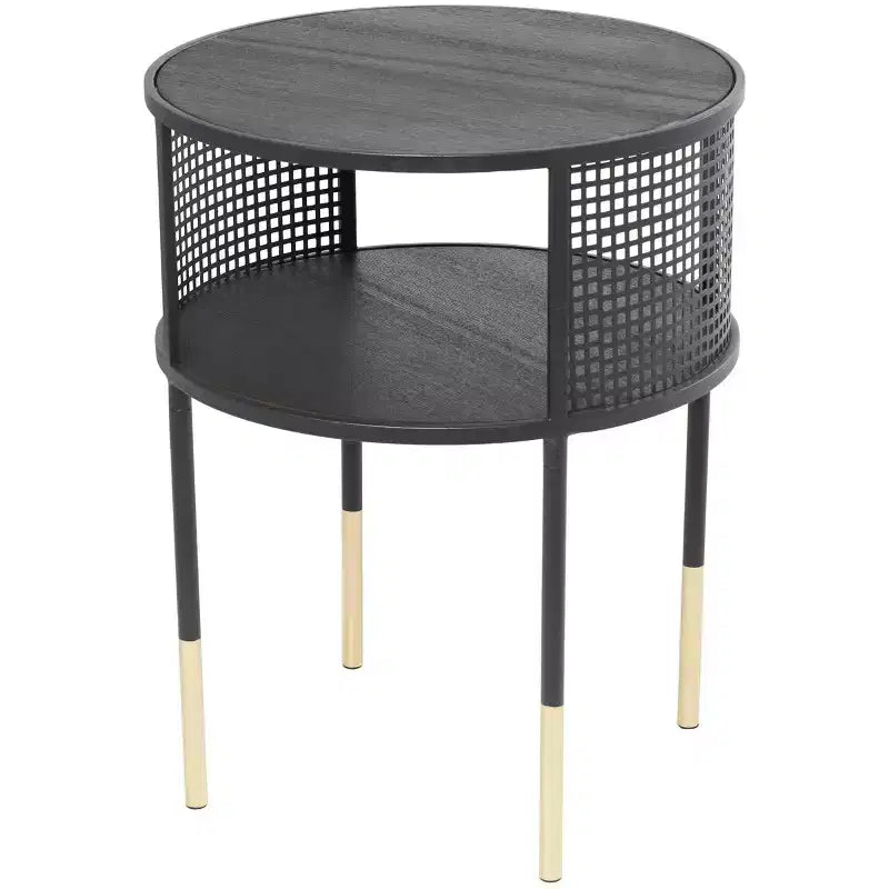 Table d'appoint Olivia & May Metal Open Grid Frame 1 étagère : Ronde, Aucun assemblage, Usage intérieur