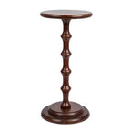Storied Home Ergo Pedestal Cocktail Side Accent Table Dark Chestnut: Acacia Wood, 25" High, Round Base
