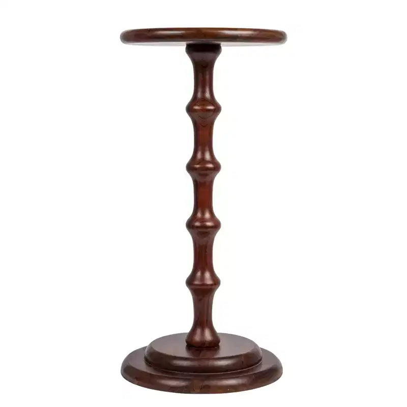 Table d'appoint cocktail sur pied Ergo Pedestal Storied Home Châtaignier foncé : Bois d'acacia, 63,5 cm de hauteur, base ronde