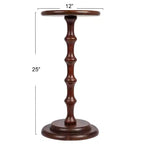 Table d'appoint cocktail sur pied Ergo Pedestal Storied Home Châtaignier foncé : Bois d'acacia, 63,5 cm de hauteur, base ronde