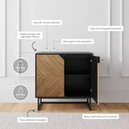 Nathan James Lot de 2 consoles Enloe avec portes en bois noires
