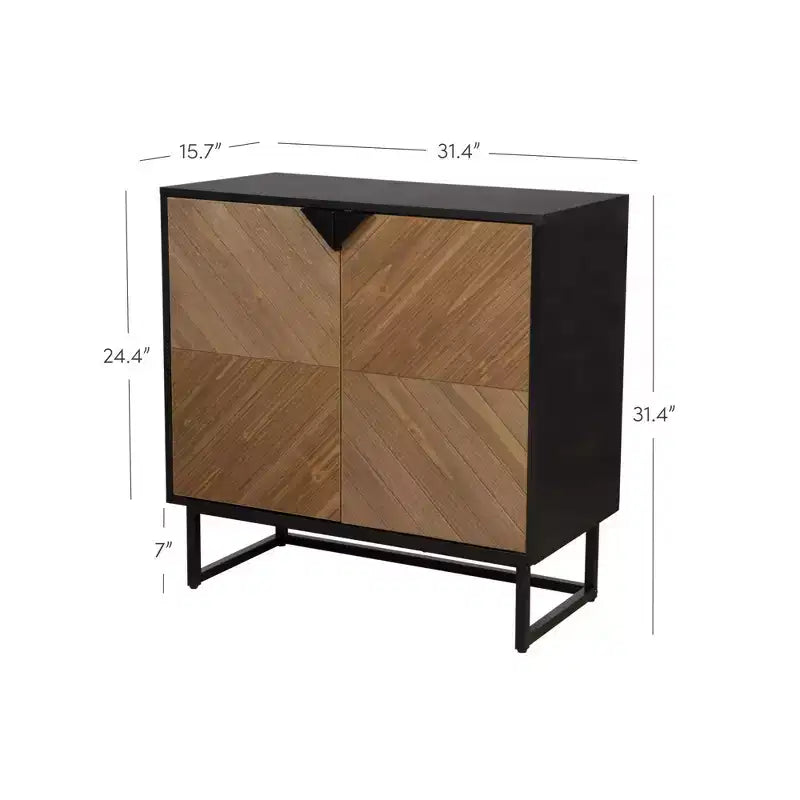 Nathan James Lot de 2 consoles Enloe avec portes en bois noires