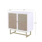 Nathan James Kova Meuble de rangement en rotin texturé Bois blanc : surface en chêne, cadre en métal, étagère fixe, hauteur 81 cm