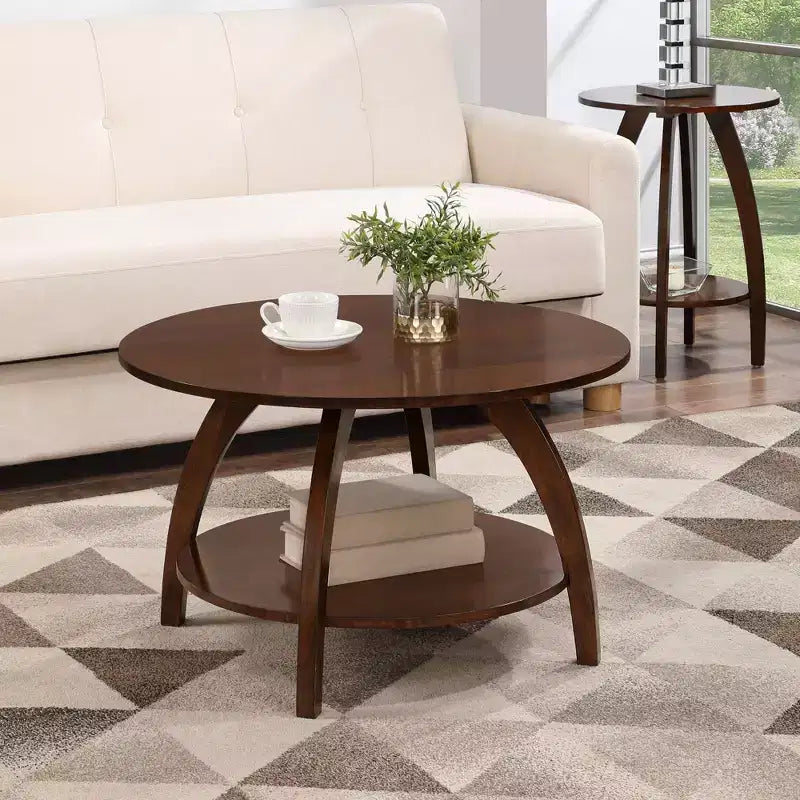 Table basse Aldrin de Breighton Home avec étagère, couleur espresso