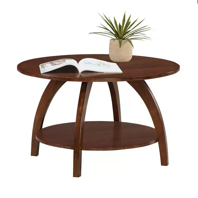 Table basse Aldrin de Breighton Home avec étagère, couleur espresso