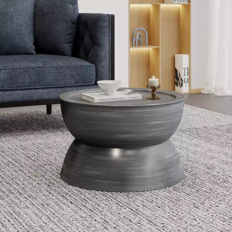 Table basse sablier Christopher Knight Home Minkler Argent antique brossé