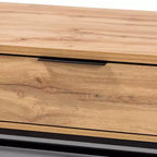Franklin Wood and Metal 2 Drawer Coffee Table Chêne/Noir - Baxton Studio : Grand Rangement, Design Moderne