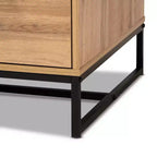 Franklin Wood and Metal 2 Drawer Coffee Table Chêne/Noir - Baxton Studio : Grand Rangement, Design Moderne