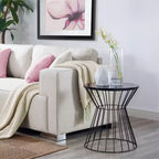 Table d'appoint Lulu Noir français - Adore Decor : Moderne du milieu du siècle, Aucun assemblage requis, Plateau rond en MDF