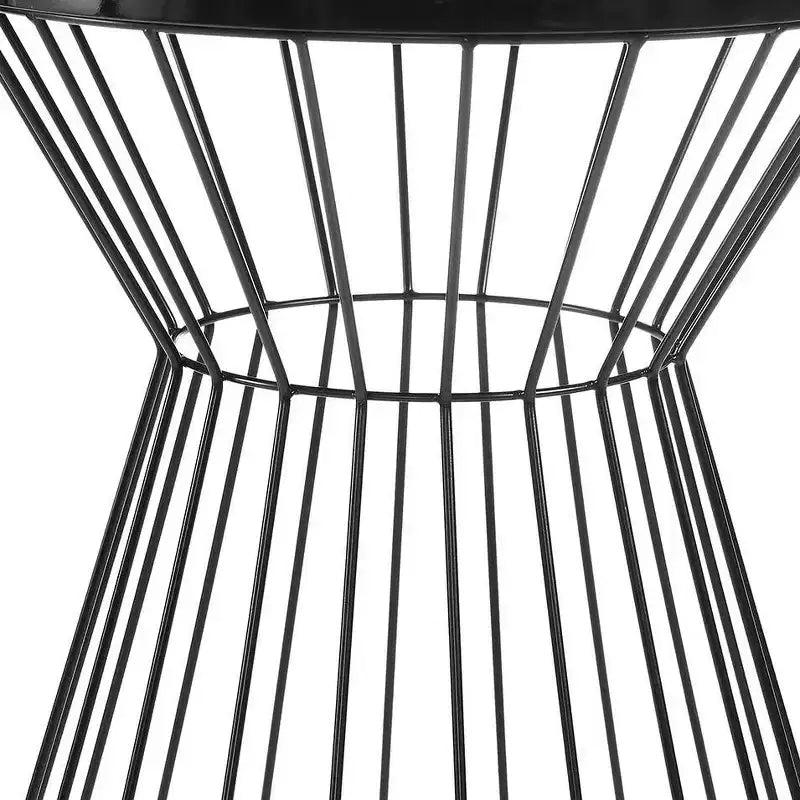 Table d'appoint Lulu Noir français - Adore Decor : Moderne du milieu du siècle, Aucun assemblage requis, Plateau rond en MDF