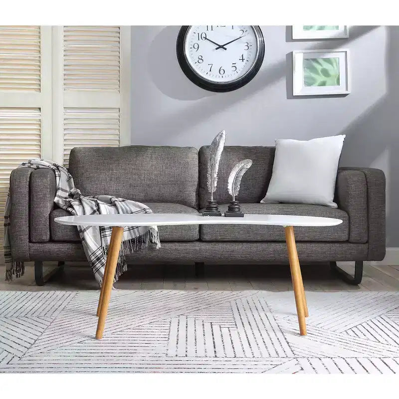 Table Basse Haricot Oslo Blanc/Bambou - Breighton Home