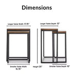 Tables gigognes Parker Marron - ClickDecor : Châssis métallique robuste, plateau en bois rustique, aucun assemblage requis