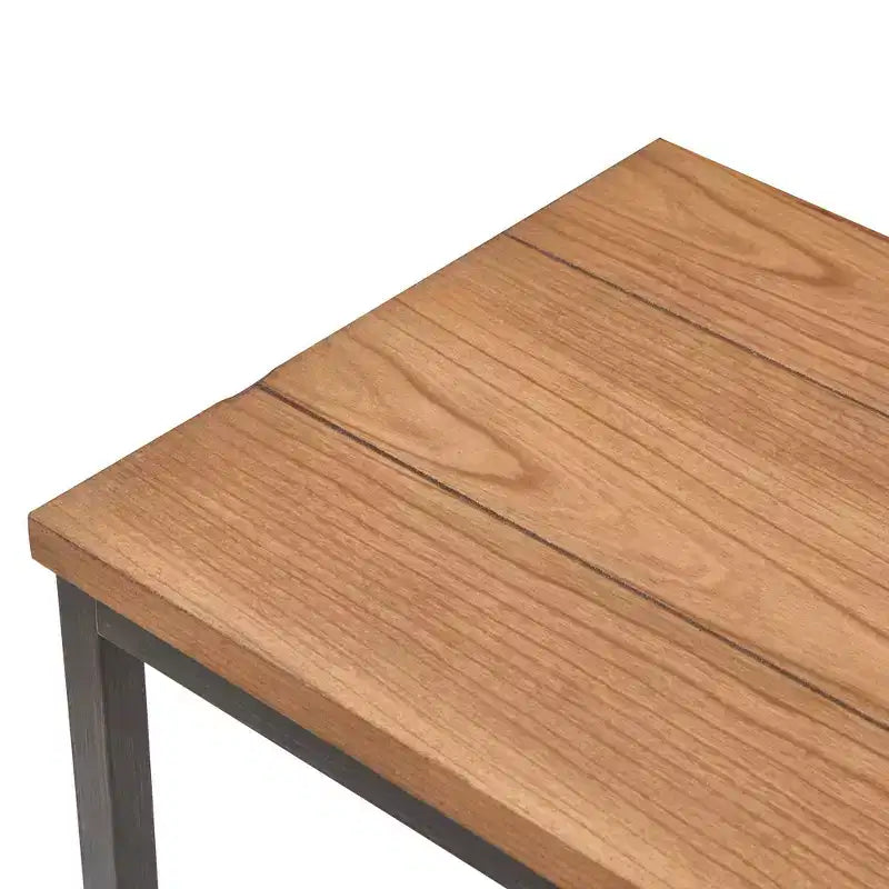 Console 2 niveaux Nolan Marron - ClickDecor : Charme rustique, Structure en fer, Présentoir d'entrée