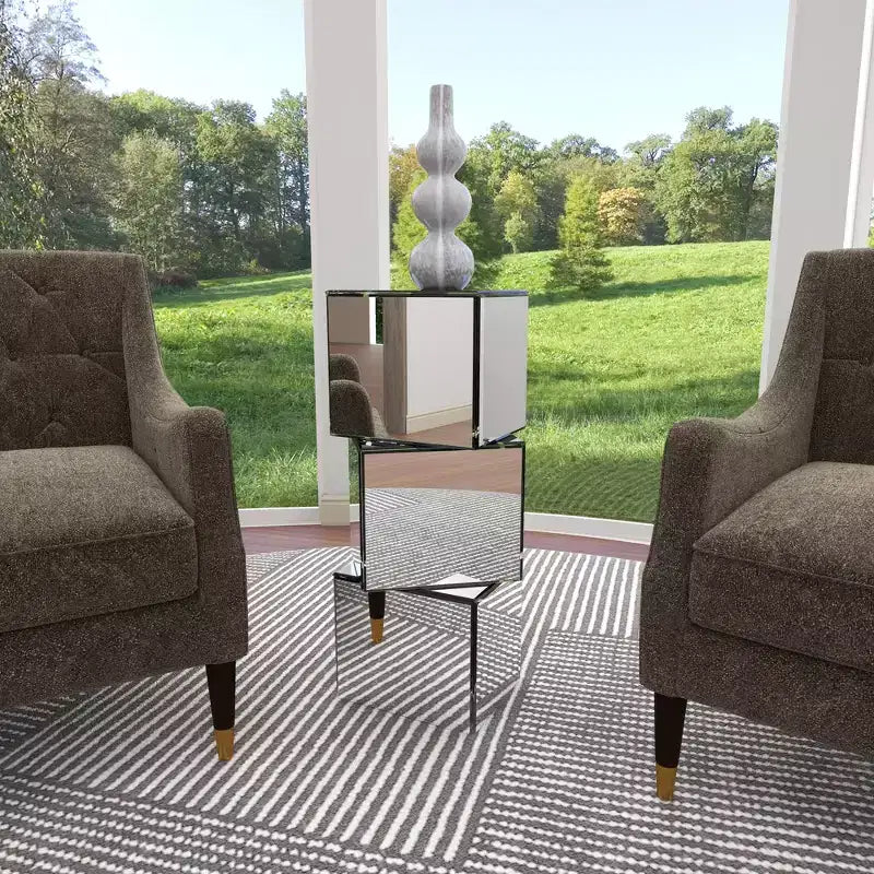 Table socle glamour Olivia et May Transparente