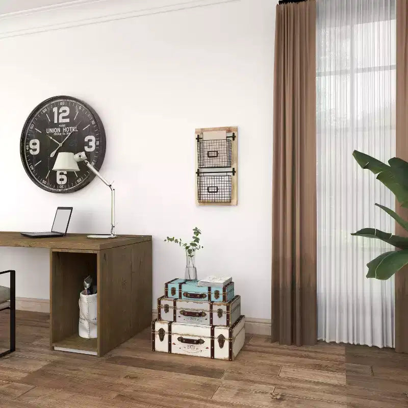 Lot de 3 Malles rectangulaires en bois effet vieilli - Olivia & May : Finition polyuréthane, Aucun assemblage requis
