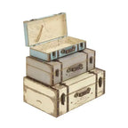 Lot de 3 Malles rectangulaires en bois effet vieilli - Olivia & May : Finition polyuréthane, Aucun assemblage requis