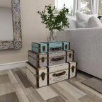 Lot de 3 Malles rectangulaires en bois effet vieilli - Olivia & May : Finition polyuréthane, Aucun assemblage requis