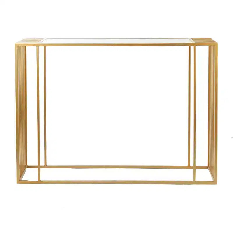 Console contemporaine en métal doré avec miroir - Olivia & May