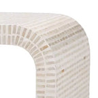 bali & pari Table d'appoint Carlyn 3 pièces en nacre et coquille capiz Beige/Blanc/Doré