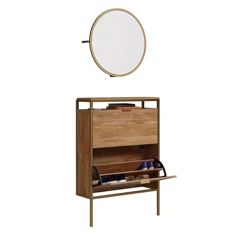 Sauder International Lux Shoe Organizer with Mirror Sindoori Mange