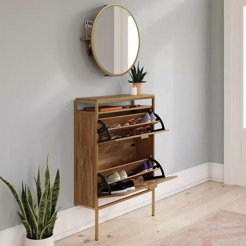 Organisateur de chaussures Sauder International Lux avec miroir Sindoori Mange