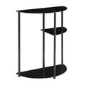 Breighton Home Designs2Go Classic Glass 3 Tier Display Entryway Hall Table in Black/Black