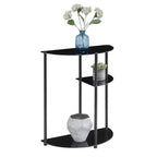 Breighton Home Designs2Go Table Console d'entrée Classique en Verre à 3 Niveaux, Noir/Noir
