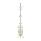 Porte-manteau mural en métal blanc esprit ferme – Olivia & May : porte-parapluies, rangement intérieur, aucun assemblage requis