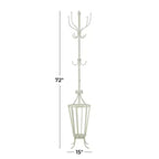 Porte-manteau mural en métal blanc esprit ferme – Olivia & May : porte-parapluies, rangement intérieur, aucun assemblage requis