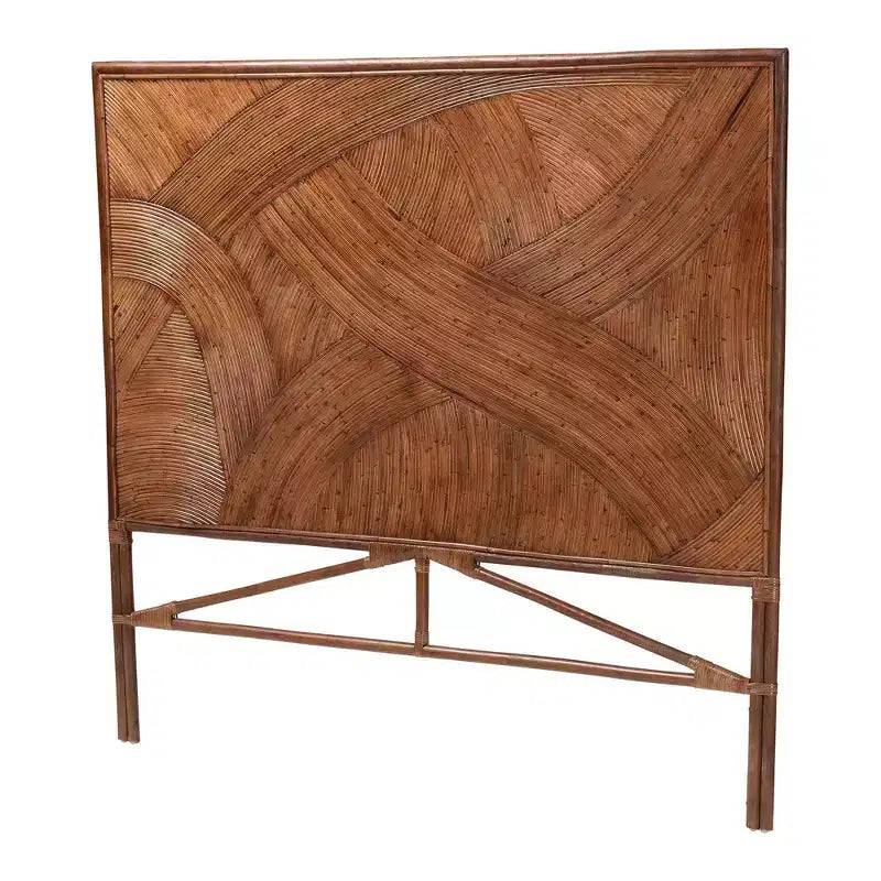 Tête de lit indépendante en rotin King Elettra bali &amp; pari : fabriquée à la main, aucun assemblage requis, design bohème