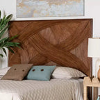 Tête de lit indépendante en rotin King Elettra bali &amp; pari : fabriquée à la main, aucun assemblage requis, design bohème