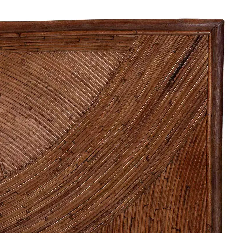Tête de lit indépendante en rotin King Elettra bali &amp; pari : fabriquée à la main, aucun assemblage requis, design bohème