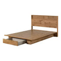 South Shore Full/Queen Bed and Headboard Set Nordik Oak: Storage Drawer, Laminated Finish, No Box Spring Required