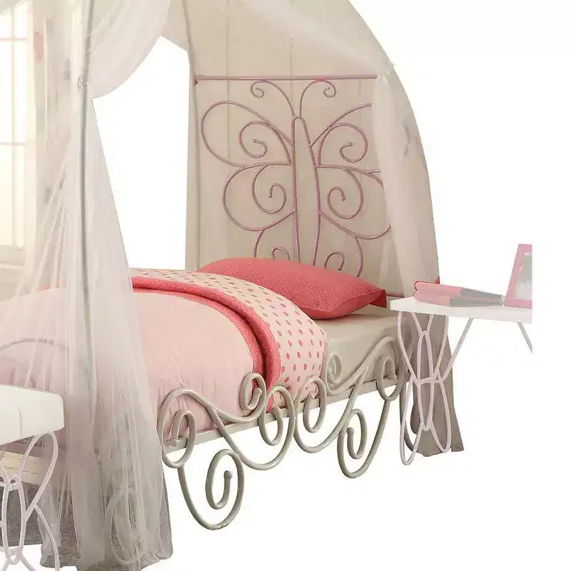Lit entier Acme Furniture Priya II en similicuir/fini blanc