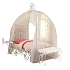 Lit entier Acme Furniture Priya II en similicuir/fini blanc