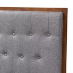 Baxton Studio Baxton Studio Tête de lit Harumi en tissu et bois Gris/Noyer Marron, format King