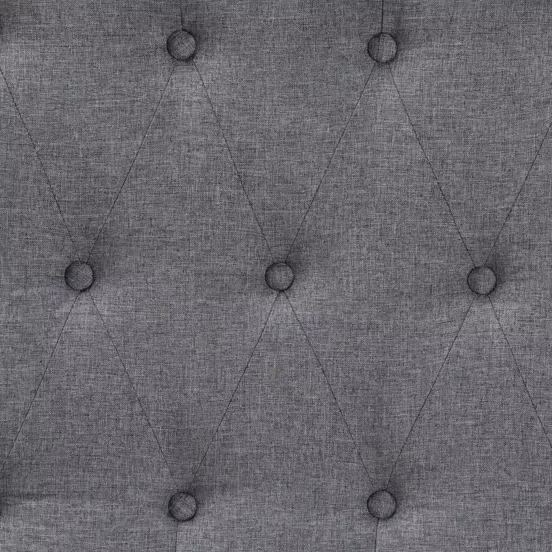 Baxton Studio Baxton Studio Tête de lit Harumi en tissu et bois Gris/Noyer Marron, format King